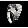Image 4 : 0.90 ctw White and Black Diamond Ring - 14KT White Gold