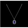 Image 1 : 16.62 ctw Tanzanite Pendant With Chain - 14KT White Gold