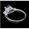 Image 3 : 1.26 ctw Blue Sapphire And Diamond Ring - 14KT White Gold