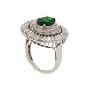 Image 4 : 2.38 ctw Tsavorite and Diamond Ring - 14KT White Gold