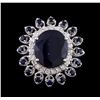 Image 2 : 12.92 ctw Sapphire and Diamond Ring - 14KT White Gold