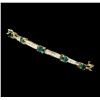 Image 2 : 4.33 ctw Alexandrite And Diamond Bracelet - 14KT Yellow Gold