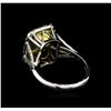 Image 3 : EGL USA Cert 5.84 ctw Fancy Yellow Diamond Ring - 18KT-Platinum Two-Tone Gold