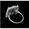 Image 3 : 14KT White Gold 3.34 ctw Emerald and Diamond Ring