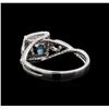 Image 3 : 2.31 ctw Blue Zircon and Diamond Ring - 14KT White Gold