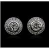 Image 2 : 14KT White Gold 1.75 ctw Diamond Earrings