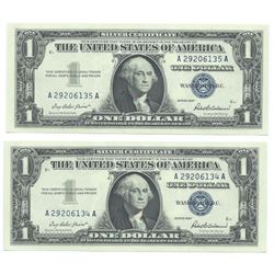 1957 $1 Silver Certificate Currency Lot of 2