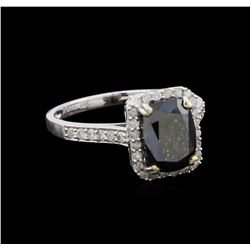 3.47 ctw Black Diamond Ring - 14KT White Gold