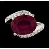 Image 2 : 8.21 ctw Ruby and Diamond Ring - 14KT White Gold