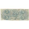 Image 2 : 1863 $5 The Confederate States of America Note T-60 CC