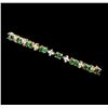 Image 2 : 5.43 ctw Alexandrite And Diamond Bracelet - 14KT Yellow Gold