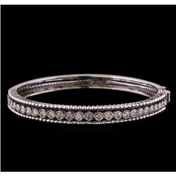 2.30 ctw Diamond Bangle Bracelet - 14KT White Gold