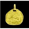 Image 1 : Gazelle Motif Pendant - 18KT Yellow Gold