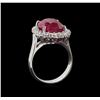 Image 4 : GIA Cert 9.95 ctw Ruby and Diamond Ring - 14KT White Gold