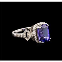 14KT White Gold 3.40 ctw Tanzanite and Diamond Ring