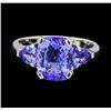 Image 2 : 3.75 ctw Tanzanite Ring - Platinum