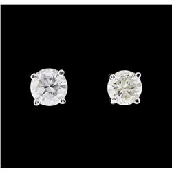 1.04 ctw Diamond Earrings - 14KT White Gold