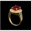 Image 4 : 14KT Yellow Gold 4.25 ctw Ruby and Diamond Ring