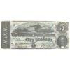 Image 1 : 1863 $5 The Confederate States of America Note T-60 CC