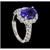 Image 4 : 3.38 ctw Tanzanite and Diamond Ring - 14KT White Gold