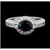Image 2 : 1.51 ctw Sapphire and Diamond Ring - 18KT White Gold