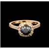 Image 2 : 1.38 ctw Black Diamond Ring - 14KT Rose Gold