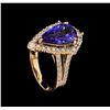 Image 4 : 3.08 ctw Tanzanite and Diamond Ring - 14KT Rose Gold