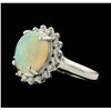 Image 1 : 2.66 ctw Opal and Diamond Ring - 14KT White Gold