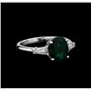 Image 1 : 1.91 ctw Emerald and Diamond Ring - 14KT White Gold