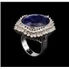 Image 4 : 14KT White Gold 15.08 ctw Sapphire and Diamond Ring