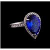 Image 1 : 14KT White Gold 5.93 ctw Tanzanite and Diamond Ring