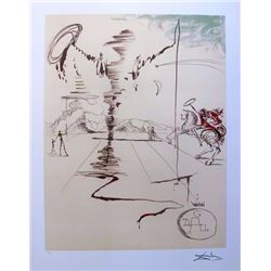 Salvador Dali DON QUIXOTE  Limited Edition Plate Signed Lithograph W/COA 32"x22"