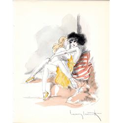 Colored signed Louis icart illustrations from the publication chansoms de bilitis