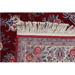 Sultani red hand woven Tabriz floral design Rug