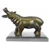 Image 1 : Wild Life, Hippopotamus, Animal edition bronze sculpture on marble base