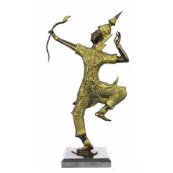 Hindu God Rama, Vishnu Avata Prince Of Ayodhaya Hot Cast Gilt Bronze Sculpture