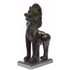 Image 9 : Chinese Guardian Lion Foo Dog Bronze Sculpture Marble Statue Figure