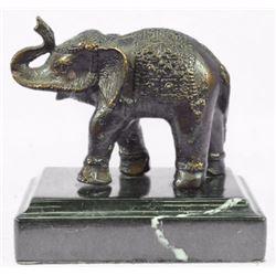 Happy Elephant Trunk Up Bronze Sculpture Statue Figure Figurine