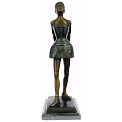 Ballerina Bronze Sculpture on black marble base