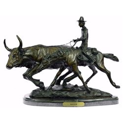  Bolter  Western Art Old West Farmer Bronze Sculpture