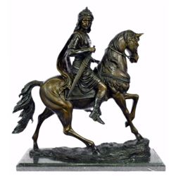 Prince Sitting On Horse Bronze Sculpture on marble base