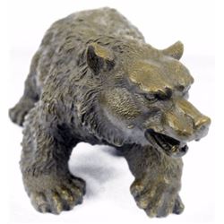 Black Ferocious Bear Bronze Sculpture