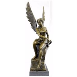Nude Angel Bronze Sculpture on A marble base