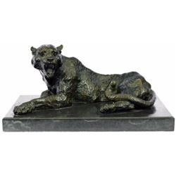 20 LBS Jaguar Bronze Sculpture on marble base