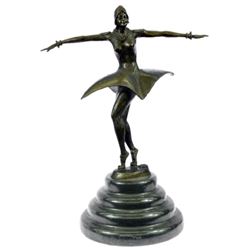 dancer bronze sculpture on marble base