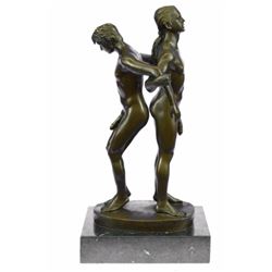 Gay Men Wrestling bronze Figurine on marble base