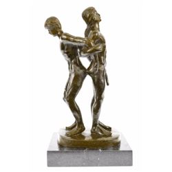 Gay Men Wrestling Bronze Sculpture on marble base