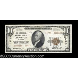 Anniston, AL $20 1902 Plain Back Fr. 659; $10 1929 Ty. 2 The Commercial NB