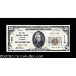 Napa, CA $20 1929 Ty. 1 The First NB