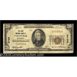 Vacaville, CA $20 1929 Ty. 1 The First NB
